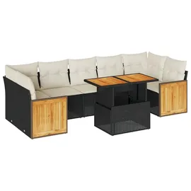 vidaXL Garten-Lounge-Set 8-tlg. schwarz