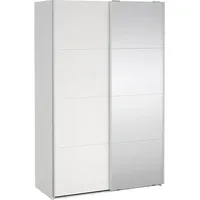 VCM Ebuy24, Kleiderschrank, Schiebetürenschrank 2 Türen 140x220cm Weiß.