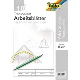 Folia Zeichenpapier Block 10 St. 80 g/m2 transparent