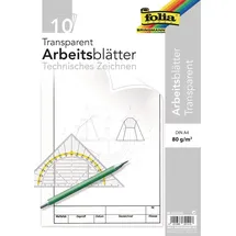 Folia Zeichenpapier Block 10 St. 80 g/m2 transparent