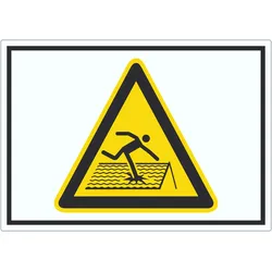 HB-Druck Achtung Nicht trittsicheres Dach Symbol Aufkleber A7 (74x105mm)