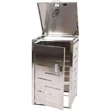 MCW 1er-Mülltonnenverkleidung MCW-E83, Mülltonnenbox Mülltonnenabdeckung, erweiterbar 103x60x62cm ~ Edelstahl 23kg