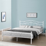 [en.casa]® Metallbett 140/160/180/200x200cm Bett Bettgestell Doppelbett Ehebett