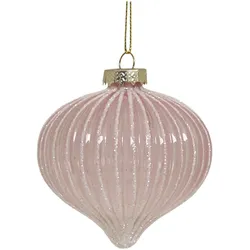 Chic Antique Weihnachtskugel Rosa Tropfenform, D8 cm, rosa