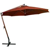 vidaXL Ampelschirm mit Mast 3,5 x 2,9 m Massivholz Tanne terrakotta 313771