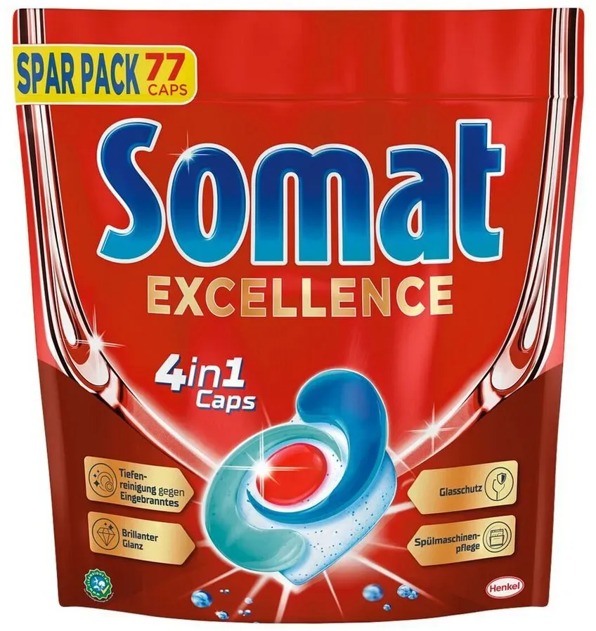 Preisvergleich Produktbild Somat Excellence 4 in 1 Spülmaschinentabs (77 Caps) blau|rot