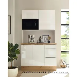 Respekta Küchenzeile Marleen 120 cm Weiß Hochglanz