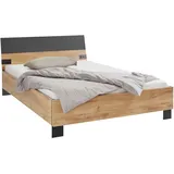 WIMEX Futonbett WIMEX "Malmö, Bett Made in Germany", grau (plankeneichefarben, graphit), B:148cm H:94cm L:210cm, Betten, Futonbett, im beliebten Industrial look, 3 Breiten zur Auswahl