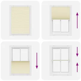 vidaXL Plissee Creme 100x100 cm Stoffbreite 99,4 cm Polyester