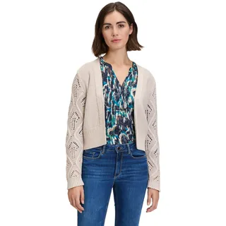 Betty & Co Strickjacke BETTY & CO "Betty & Co Damen Grobstrickjacke ohne Verschluss", Damen, Gr. 44, beige, Strick, Obermaterial: 100% Baumwolle., casual, gerade normal, V-Ausschnitt, Langarm, Strickjacken, Rippbündchen