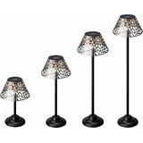 seasonals LED Solar Tischleuchte Standleuchte Metall silber Antik Optik 40-100cm