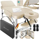Kesser KESSER® Massageliege klappbar & höhenverstellbar 3 Zonen Massagebett Massagetisch Kosmetikliege Therapieliege Aluminium + 10x Gesichtsauflage mit Kopfstütze Armlehnen & Tasche