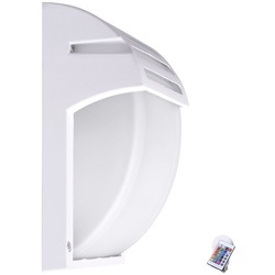 Design Außen Bereich Wand Lampe ALU Glas Terrassen Balkon Leuchte im Set inkl. RGB LED Leuchtmittel