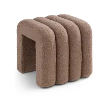 Home4You Hocker Teddystoff 40 x 40 x 38 cm Taupe