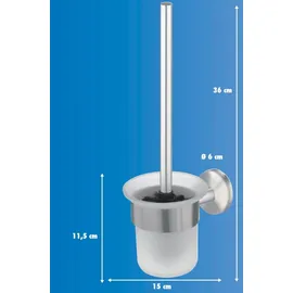 Trendline WC-Bürstengarnitur Simple Round Edelstahl/Glas