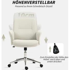 Vinsetto Bürostuhl mit Wippfunktion Schreibtischstuhl höhenverstellbarer Drehstuhl ergonomischer Arbeitsstuhl modern Belastbar bis 120 kg