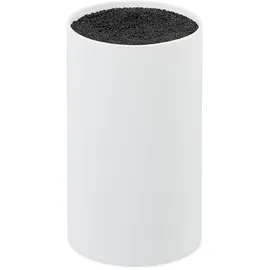 Relaxdays Messerblock unbestückt mit Borsten, ohne Messer, für 8 Messer aller Art, Messerhalter HD 18x11cm, weiß-schwarz