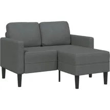 vidaXL 2-Sitzer-Sofa mit Chaiselongue L-Form Dunkelgrau 125 cm Stoff