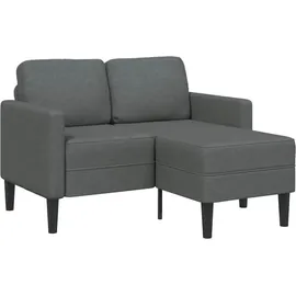 vidaXL 2-Sitzer-Sofa mit Chaiselongue L-Form Dunkelgrau 125 cm Stoff