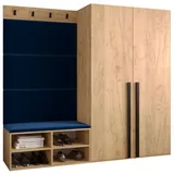 ABIKS MÖBEL Garderoben-Set MIRO Set 5, Garderobe mit gepolsterten Paneelen, Modern Design blau