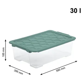 Rotho Evo Safe Aufbewahrungsbox 30 l 3-tlg. türkis/transparent