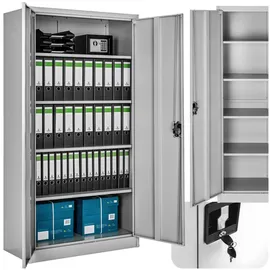 Tectake tectake® Aktenschrank, Grau,