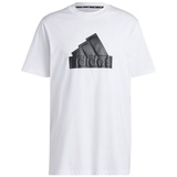 adidas Herren T-Shirt - weiß/schwarz - L