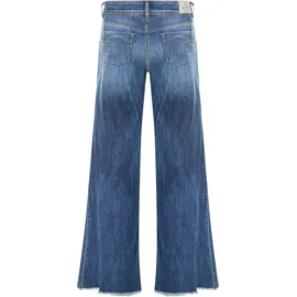 Herrlicher 5-Pocket-Jeans "Edna Kama Denim Light", Damen, Gr. 29, Länge 30, navy blau, Denim/Jeans, Obermaterial: 98% Baumwolle, 2% Elasthan, ausgestellt lang, Jeans 5-Pocket-Jeans, Flared Fit, extra Weite