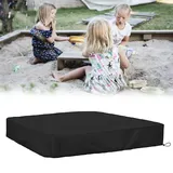 HAOMEEDUO Sandkastenabdeckungen Sandkasten Abdeckung Abdeckplane Wasserdicht 210D Oxford-Stoff Sandkastenplane Sandkasten Abdeckplane mit Kordelzug Aufbewahrungstasche für Sandkaste(125*125cm,Schwarz)