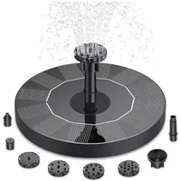 Schwimmender Solarbrunnen für den Außenbereich, Solar-Teichpumpe mit 6 Düsen, Solarbrunnen für Gärten, Vogelbäder, Teiche--