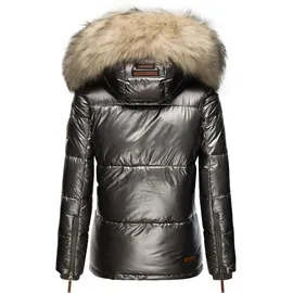 Navahoo Winterjacke »Winterjacke Tikunaa mit Kunstfellkapuze grau