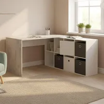 OEM Schreibtisch - Weiß 139x136x74h cm - Weiß