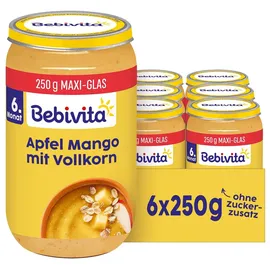 Bebivita Frucht & Getreide Apfel-Mango mit Vollkorn 6 x 250 g