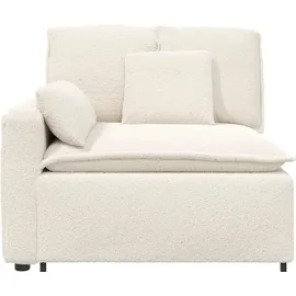 vidaXL Modulares Sofa Endmodul mit Armlehne Kissen Creme 100 cm - Creme