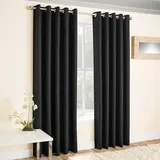 Enhanced Living Vogue Thermo-Vorhang mit Ösen, 117 x 183 cm, Schwarz