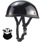 Mofa-Helm, DOT/ECE-geprüfter Vintage-Helm Im Deutschen Stil Für Männer Und Frauen, Retro Halbschalenhelm, für Cruiser Chopper Biker Moped, Bike Pilot Chopper Helm, S~XXL