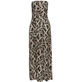 S.Oliver Maxikleid Damen schwarz-taupe bedruckt Gr.36