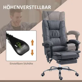 Vinsetto Massage-Bürostuhl Mikrofaser Dunkelgrau
