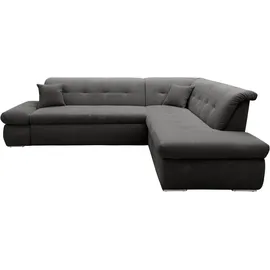 DOMO collection Ecksofa DOMO COLLECTION "MORIC 273x216 cm, L-Form, auch in Cord", grau, B:273cm H:80cm T:216cm, 100% Polyester, Sofas, Ecksofa, wahlweise mit Bettfunktion und Armlehnenverstellung, auch in Cord