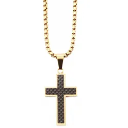 Kette mit Anhänger ADELIA ́S "Neuheit 2025 - Unisex Edelstahl Halskette mit Anhänger Kreuz", gold, kreuz, Halsketten, Damen, unbekannt, Edelstahl