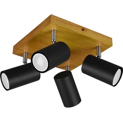 Holz Decken Lampe Wohn Ess Zimmer Beleuchtung Spot Leuchte verstellbar im Set inkl. LED Leuchtmittel