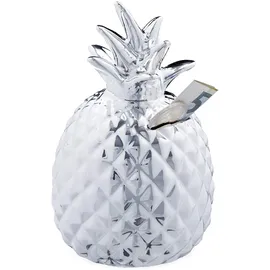 Relaxdays Spardose Ananas, in Silber,
