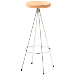 Mobles 114 Nuta Hocker 75cm | Sitz Buchenholz | verchromt