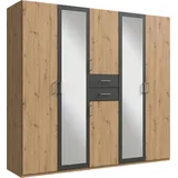 WIMEX »Diver Drehtürenschrank mit Spiegel, Schubladen, 225 oder 270cm breit«, Bestseller Schlafzimmerschrank wahlweise 3 Innenausstattungen, grau