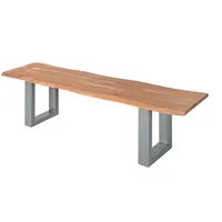 Loreno® SAM Sitzbank, Beige, Holz, Echtholz,Akazie, Rechteckig,Rechteckig, U-Form, 180x47x42