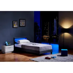 HOME DELUXE LED Bett Astro inkl. Matratze versch. Größen und Farben - Dunkelgrau