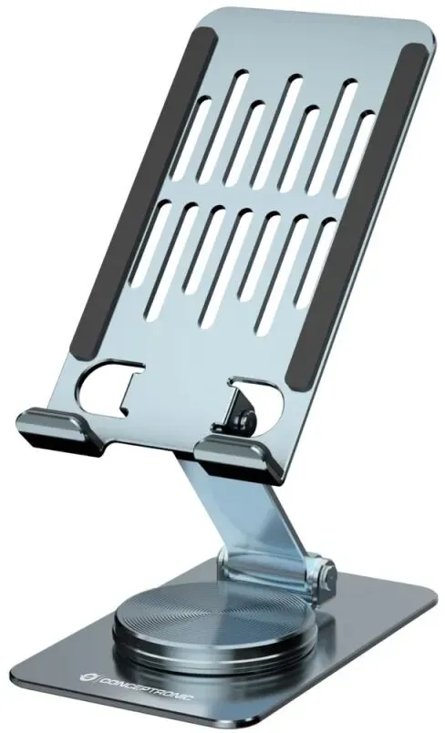 Conceptronic THANA08G Faltbarer und drehbarer Handyhalter, 360° drehbare Basis, höhenverstellbar