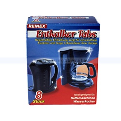 Entkalker Reinex Entkalker-Tabs 8 x 16 g geeignet für Kaffeemaschinen und Wasserkocher
