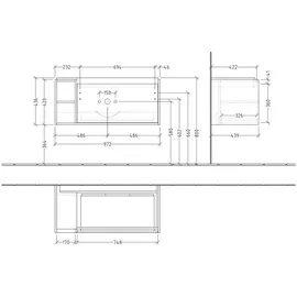 Villeroy & Boch Waschtischunterschrank 2 Auszüge 97,2 x 43,6 x 43,9 cm Kansas Oak