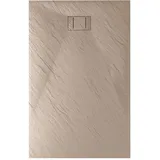 Idralite Duschtasse Taupe Stein-effekt Mod. Blend 80x100 cm Rechteckig Taubengrau FLACH STEIN EFFEKT SMC